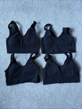 aerie Black Seamless Ribbed Comfort Bralettes - Pack of 4